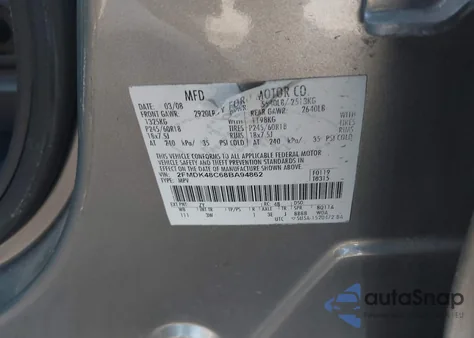 2008 Ford Edge Sel z USA, uszkodzony, nr VIN 2FMDK48C68BA94862